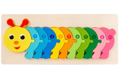 Wooden puzzle with numbers