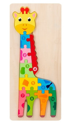 Wooden puzzle with numbers