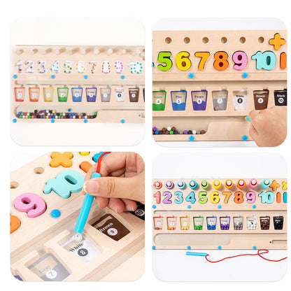 3-in-1 Wooden Learning Montessori Board